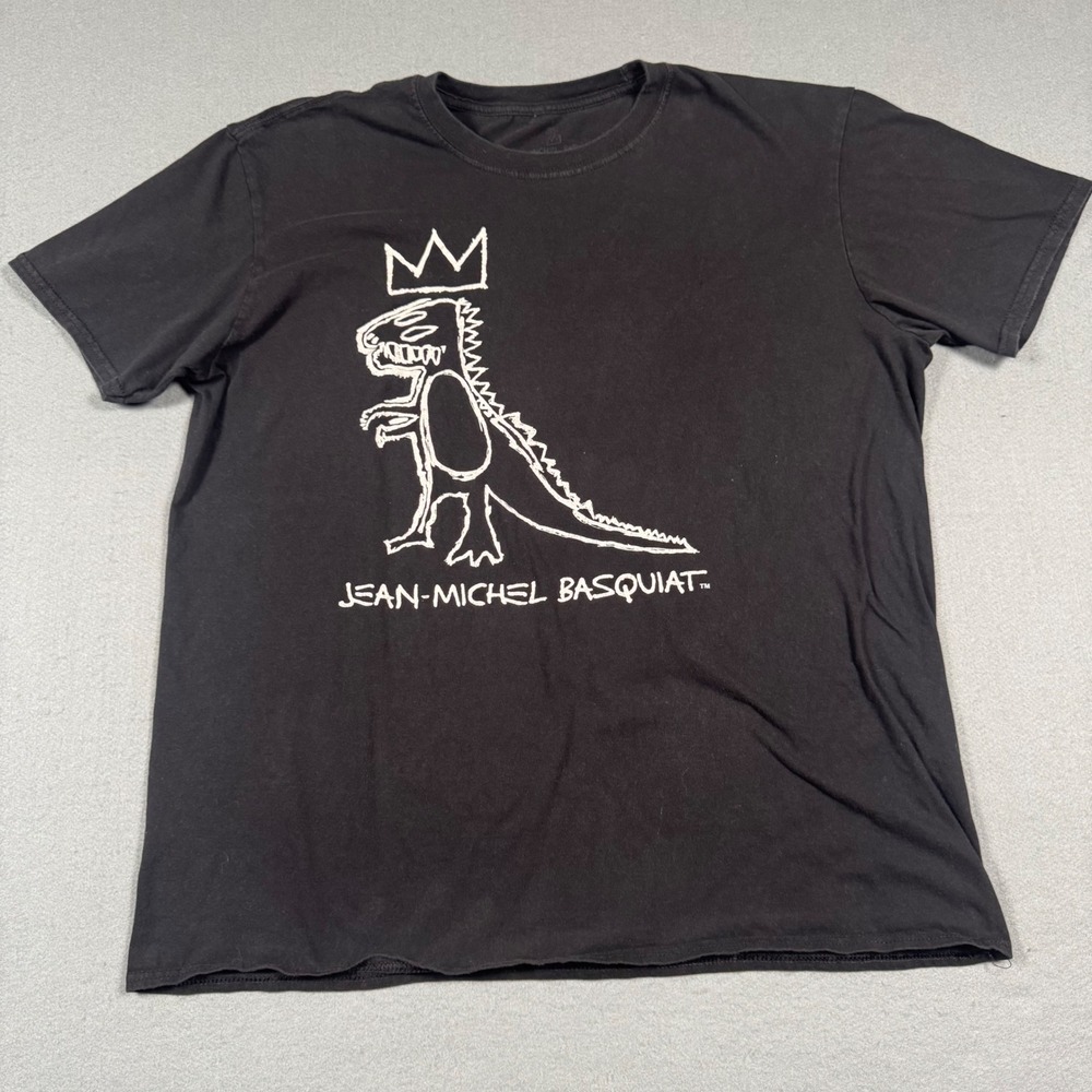 Jean-Michel Basquiat T-Shirt XL Black Pez Dispenser Dinosaur Graphic Art Tee